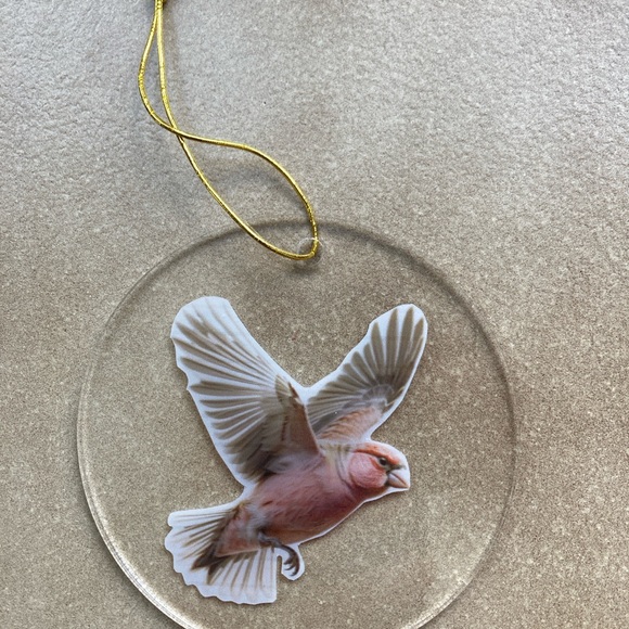 Rosy common finch Christmas ornament Double Sided - Picture 2 of 3